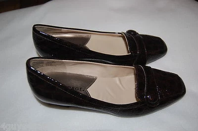 Zapatos de mujer de 1,5 pulgadas de tacón alto NEGROS sin cordones PIEL DE SERPIENTE SIMULADA Bombas 6 Foto 1 de 2