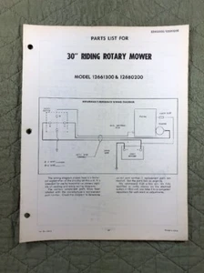 AMF 30" RIDING ROTARY MOWER PARTS LIST MANUAL MODEL 12661300 12680200 P/N 60512 - Picture 1 of 4