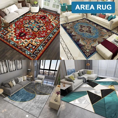 Large Area Rug Floor Mat Carpet Living Bedroom Anti-Slip Modern Velvet Surface - image 1 of 4