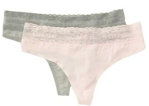 CALVIN KLEIN Women's 2 Pack Sexy Lace Thong Panty Underwear Size Large - Picture 1 of 6