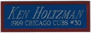 KEN HOLTZMAN CUBS NAMEPLATE FOR AUTOGRAPHED Signed Baseball Display CUBE CASE - Picture 1 of 3