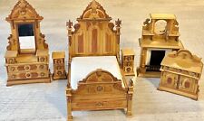 VTG Bespaq Dollhouse Miniature Bedroom Lot Signed Pit Ginsburg Furniture 1:12