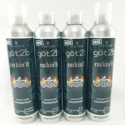 Spray para el cabello Got2b Rockin'it 4 Ever Style Stay Encore Hold 9,2 oz (4) descontinuado Foto 1 de 4