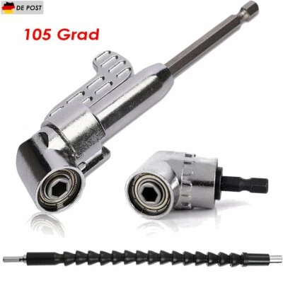 105 Grad Winkelschrauber Bithalter Schraubendreher Halter Adapter 30cm Flexibel - Bild 1 von 4