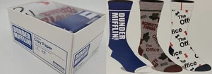 3 Pair The Office Crew Socks in GIFT BOX, Men's Shoe Size 8-12, TV Show, L22 M - Picture 1 of 7