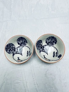 Disney Store Mickey Mouse Tidbit Bowl Set of 2 Micky Head Orange lip Snack Bowl - Picture 1 of 7