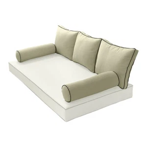 |COVER ONLY| STYLE 3 Twin Bolster Pillow Daybed Porch Swing Contrast Trim AD005 - Picture 1 of 12