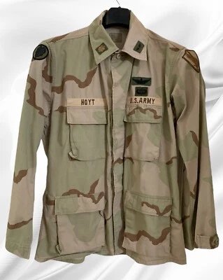 Antigo Casaco Masculino Deserto Exército dos EUA Grande Longo Marrom Camuflagem Combate Excelente Excelente Excelente Estado Usado - Imagem 1 de 4