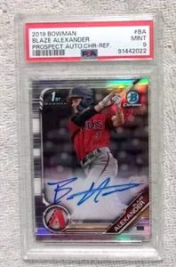 2019 1st Bowman Chrome Blaze Alexander Refractor Auto /499 ~ PSA Graded 9 Mint - Picture 1 of 2
