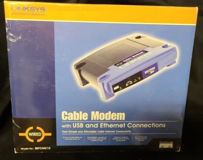 Linksys BEFCMU10 Wired Cable Modem with USB and Ethernet Connections Cisco Sys - Image 1 of 4