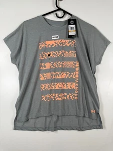 BNWT Under Armour Womens Loose Fit Hi-Low Hem Short Sleeve T Shirt Gray Sz Small - Picture 1 of 13