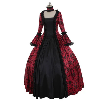 Retro Women Victorian Cosplay Costume Dress Medieval Renaissance Party Ball Gown - Image 1 of 4