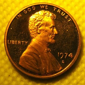 Proof 1974-s Lincoln Memorial Cent - Picture 1 of 6