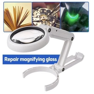 LED Desk Lamp 5/10X Magnifying Magnifier Glass Light Stand Craft Repair Read - Picture 1 of 17