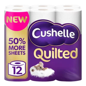 Cushelle Toilettenpapier gesteppt 50% langlebiger 3-lagig 12 & 24 Rollen - Bild 1 von 9