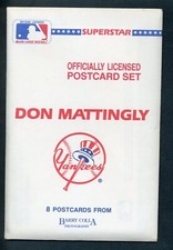 1989 BARRY COLLA "DON MATTINGLY" COMPLETE POSTCARD SET (8) NEW YORK YANKEES!