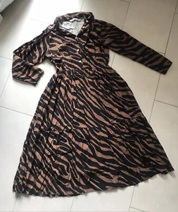 ***Made in Italy Kleid schwarz braun Leo lang Gr. M *** - Bild 1 von 4