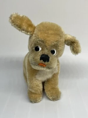 "Juguete de colección Steiff Mopsy perro 5"" paja relleno mohair cabeza giratoria alemán" Foto 1 de 4