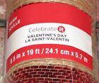 Celebrate It Brown Red White Valentines Day  Mesh Roll 9.5 In X 19 Ft