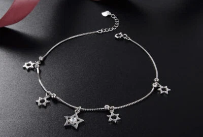 B22 Bracciale Caviglia Piccolo Stella Argento Sterling 925 - Immagine 1 di 4