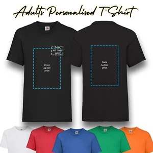 Adults Unisex Personalised Custom Name Photo Business Logo T-Shirt Birthday Gift - Picture 1 of 3