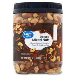 Great Value Deluxe Mixed Nuts, 30 oz - Picture 1 of 6