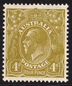 4d OILIVE KGV C OF A WATERMARK - MINT HINGED (A30571) - Picture 1 of 1