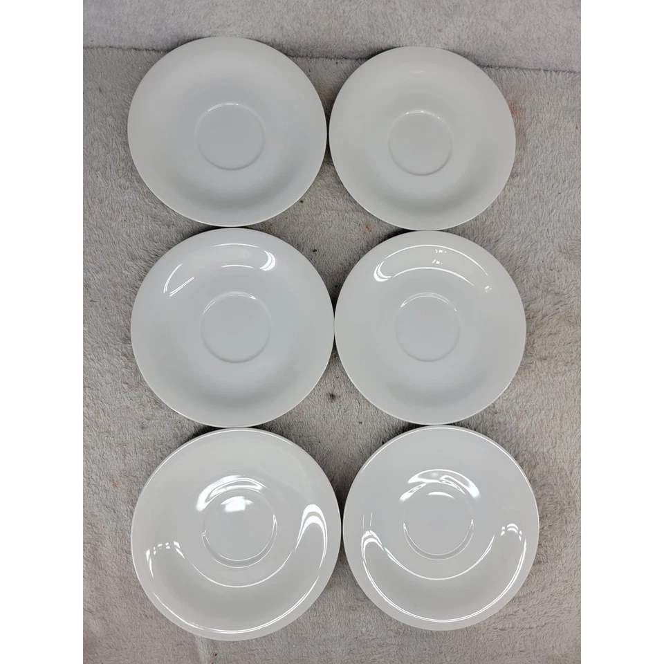 Set of 6 Pottery Barn PB White 6.5" Saucer Porcelain Japan Microwave safe - Image 1 of 4