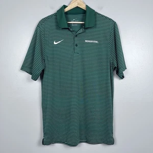 Nike Men's Dri-Fit Striped Performance Polo with Michigan State Logo Size S NCAA - Picture 1 of 10