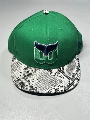 Hartford Whaler New Era Cap Hat Green Snapback Trucker Python Faux Leather Bill - Image 1 of 4