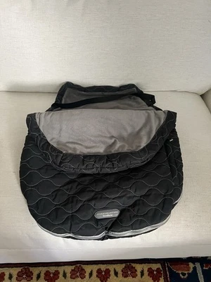 JJ Cole Bundle Me Black Quilted Car Seat Cover Zip Insulated Fleece Lined Infant - Image 1 of 3