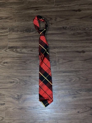 J.Crew 领带男式红色格子呢丝绸手工制作美国领带经典学院风 — 第 1/4 张图片