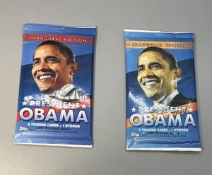 Topps Edizione Inaugurale Presidente Barack Obama Trading Card ~ 2 Confezioni - Foto 1 di 3