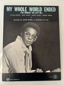 VINTAGE David Ruffin "My Whole World Ended" SHEET MUSIC P/V/G - Picture 1 of 3
