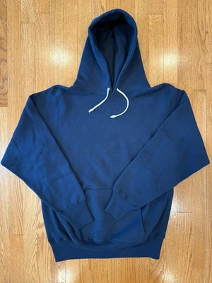 Warehouse & Co 484 Reverse Weave Hooded Sweatshirt - Navy - Size L - Image 1 of 4