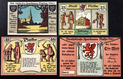 PLATHE / PŁOTY 1922 Serie Completa Alemán Notgeld hoy Polonia Foto 1 de 2