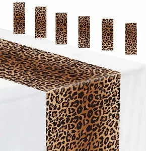 6 PCS Leopard Print Table Runner 14 x 108 Plastic Table Runner for Leopard Th... - Picture 1 of 7