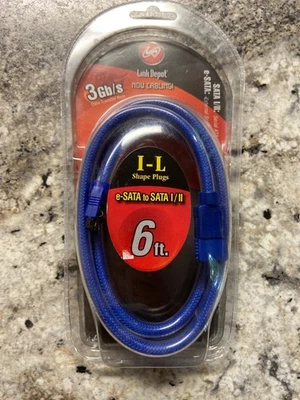 Link Depot 6ft eSATA to SATA I/II External Cable 3Gb/s High-Speed Data Transfer - Image 1 of 4