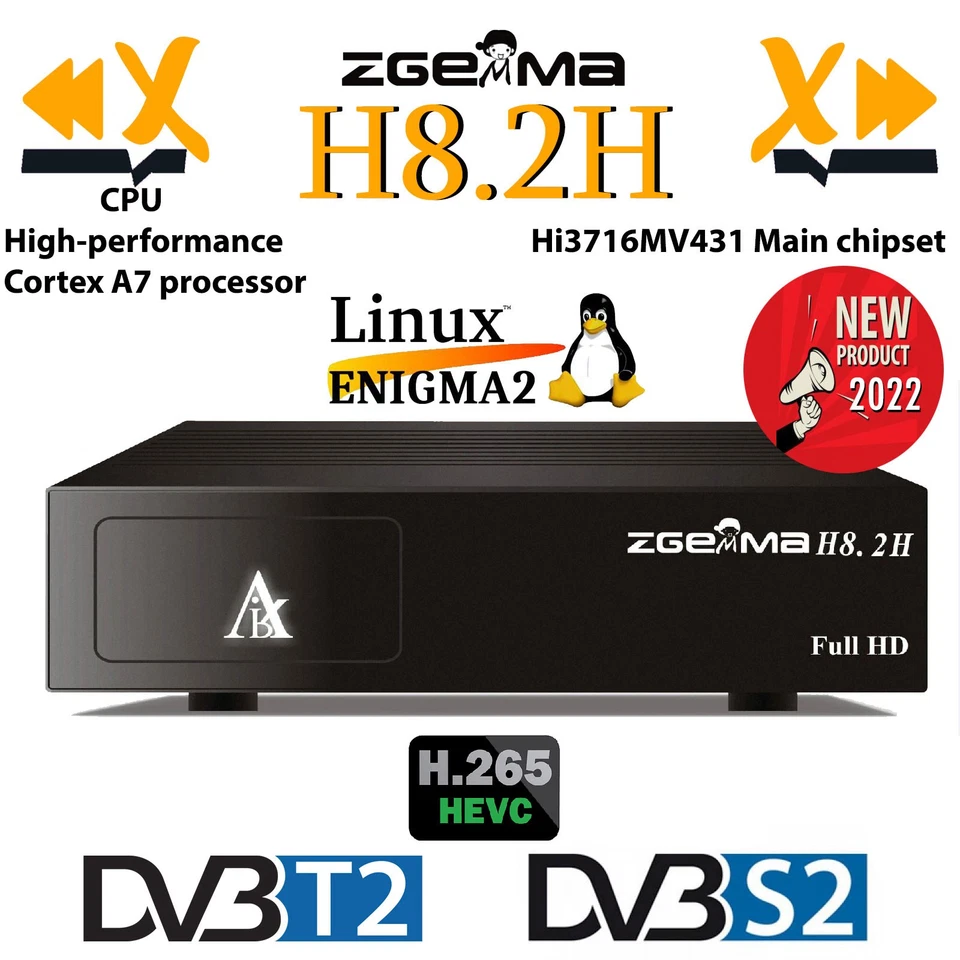 Zgemma Combo H8.2H Digitale Terrestre + Satellite Enigma2 Processor Cortex A7 - Immagine 1 di 2