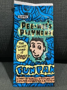 1988 TOPPS PEE-WEE'S PLAYHOUSE Fun Paks 1 confezione carte tatuaggi sticker wiggle - Foto 1 di 5