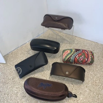 Nice Lot of 6 Designer Glasses/ Sunglasses Cases Coach Polo Maui Jim Ray Ban - Image 1 of 4