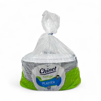 Chinet Classic Platter Compostable Paper Plates 100-Count