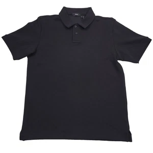 $165 Camisa Polo Theory Delroy Negra Doble Punto Piqué Para Hombre Talla Mediana - Imagen 1 de 8