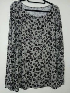 TU Women Ladies Soft Touch Tunic style top Grey marl with Black Pattern: UK 20 - Picture 1 of 3