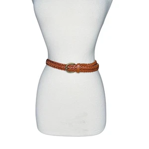 cintura in pelle intrecciata marrone medio invecchiato M/L Bohemien Festival Preppy Casual - Foto 1 di 9