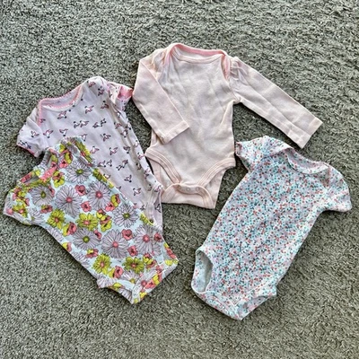 Newborn Pink & Florals Bodysuit Bundle (3-Pack) - Cat & Jack, Just One You - Image 1 of 4