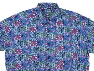 ALAN FLUSSER UNTUCKIT UNTUCK BUTTON DOWN PAISLEY HERREN LARGE HEMD LANGARM LS - Bild 1 von 15