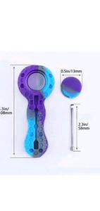 PIPA DE FUMAR DE SILICONA 4,35” con cuenco de vidrio patrón de silicona de panal - Imagen 1 de 1