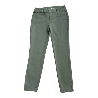 Женские узкие брюки Old Navy Pixie со средней посадкой 2 оливково-зеленые эластичные - Изображение 1 из 4