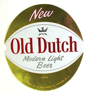 Eagle Brewing Co NEW OLD DUTCH MODERN LIGHT BEER label PA 32oz - Picture 1 of 2